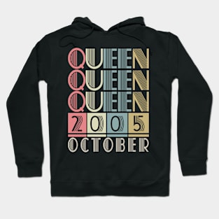 2005 - Queen October Retro Vintage Birthday Hoodie